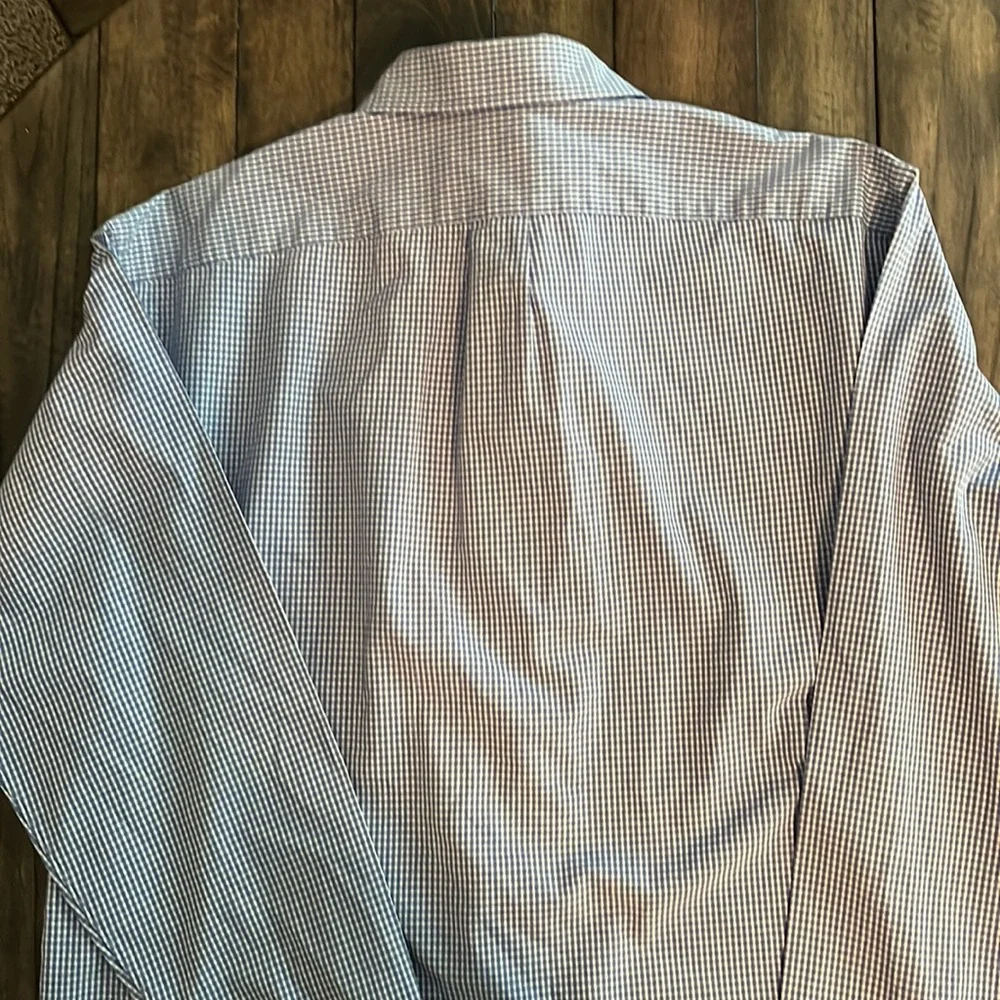 JCrew Men’s Cotton Long Sleeve Blue White Stripe Button Down Size L